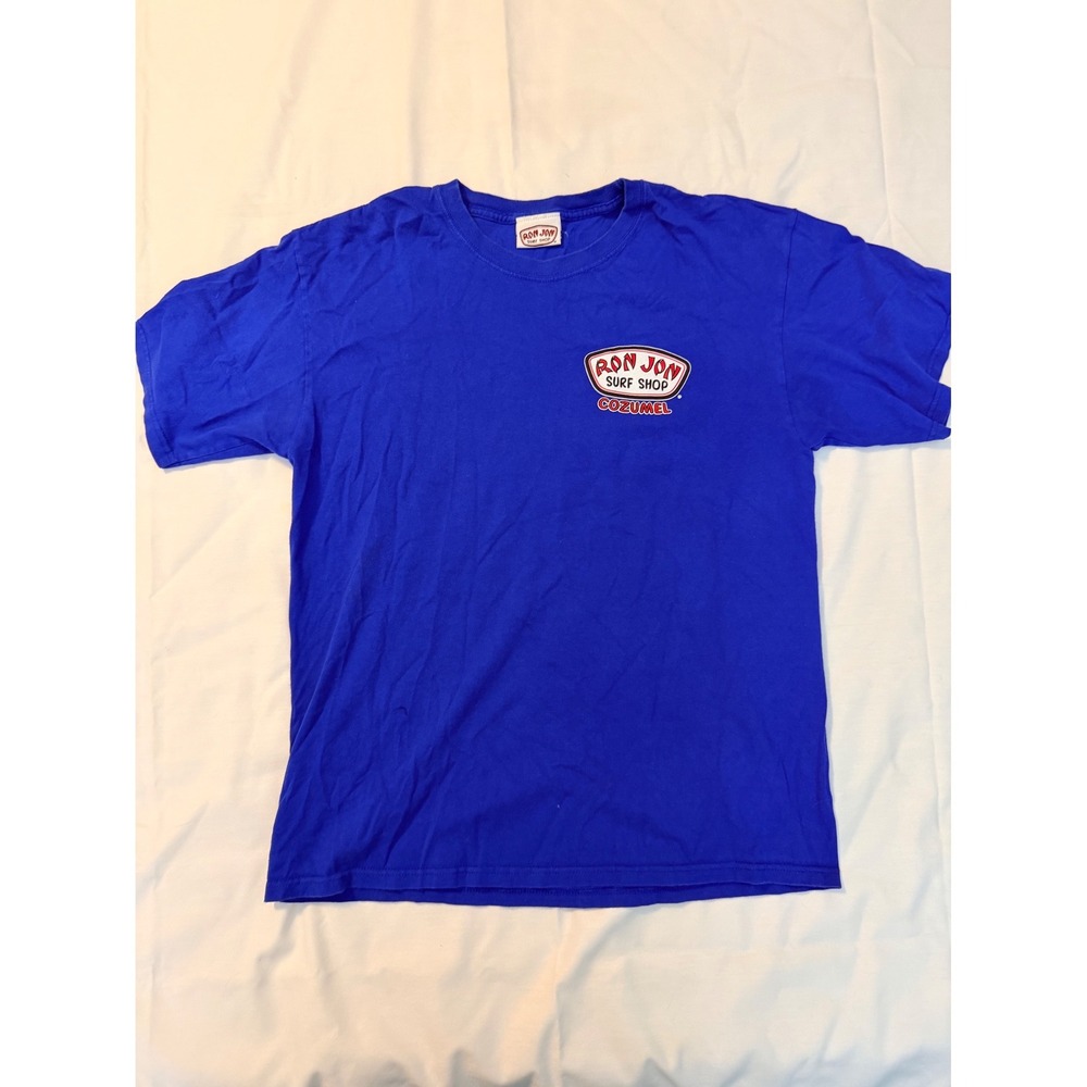 Ron Jon Surf Shop Cozumel Blue Graphic T-Shirt Mens Large Short Sleeve Cotton